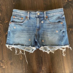 Women's Gap Denim Floral Embroidery Shorts 26